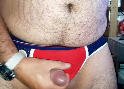 Nice Cum Using Red Jockstrap