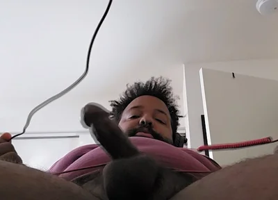 Sexy BBC Bear Spits on His Dick and Cums Hard!