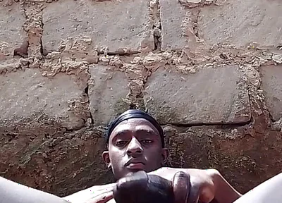 Twink with a Big Black Dick Jerks off in a Hot Vedio Out in Public as Neighbours Watch