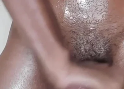 Masturbate Standing up, Then I Grease My Body with Oil, and Then I Cum