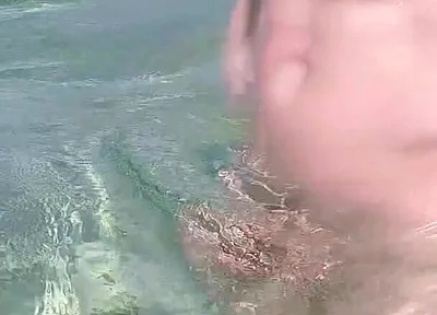 Nude Beach, Waves Playing with My Soft Dick