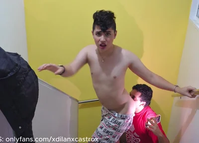 Cute Passive Gay Twink Gets Fucked Bareback by His stepsister's Boyfriend.