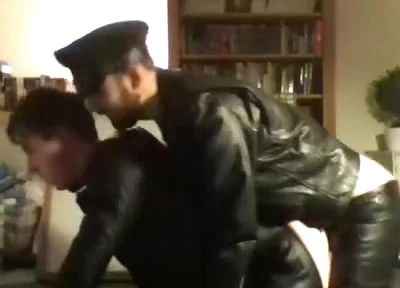 Master in leather gear hot fucking