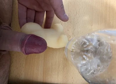 Standing, I Jerk off My Dick and Taste the Lubricant From My Penis