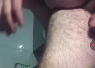 Handsome Mature Chubby with Big Fat Cock Masturbating and Fucking My Tight Ass in Close-up