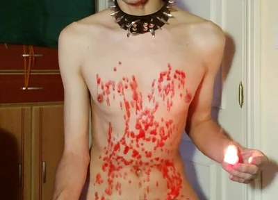 Slave Pouring Hot Wax and Jerking off