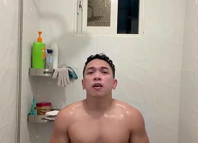 Hot Filipino Twink Jerks off in Steamy Shower