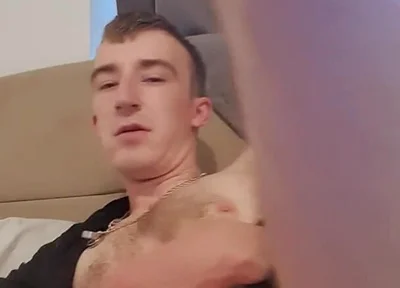 Skinny Lad Trys to Fuck Himself with Huge Cock