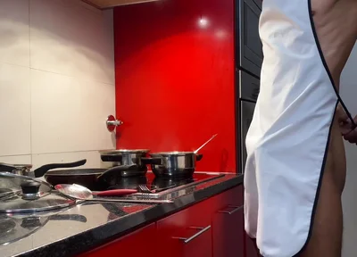 Jacking off and Cumming in the Kitchen
