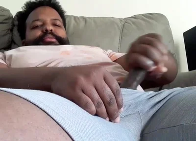 Hot BBC Stepdaddy Strokes It and Moans to Youtube Vid