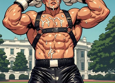 Asian Cum Covered Muscle Men Art