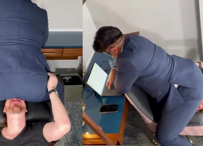 Do You Want That Promotion Boy? You Better Be Quiet And Be A Good Fart Sniffer For The Boss! Stay Still Seat!