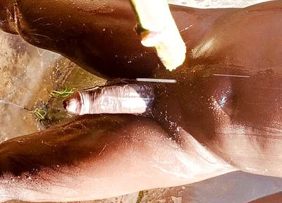 Outdoor Shower Takes Into Wide Cumshots