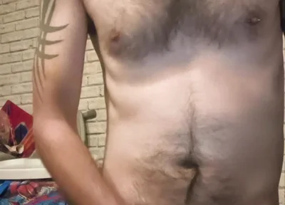 Big Dick Wanking and Smoking Topless