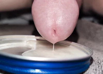 Play, Edge and Leak Lots of Sperm Precum Spunk. Close up Thick Cum Load. Swallow My Own Load