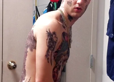 Face Tatted Dildo Fucking