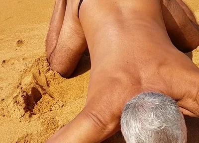 Ladysilva on the Beach in Panties Showing off Her Hot Ass