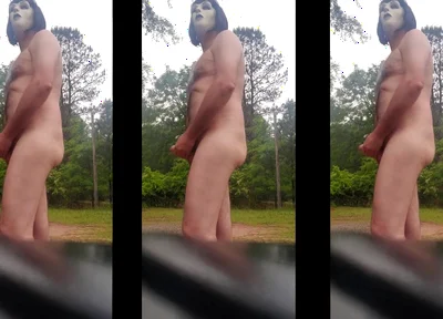 Nude Big Uncut Cock Masturbation Outside