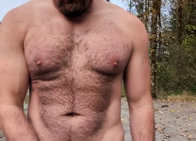 Milking a Load on a Beach in the Woods