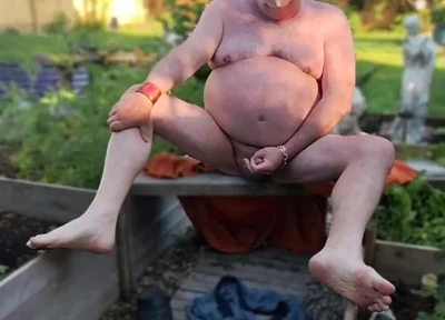 Enjoying My Backyard - Naked!
