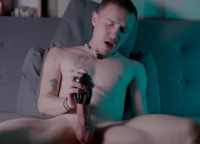 Hard Cock Meets Vibrating Toy On The Couch