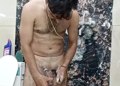 Indian Desi Man Enjoy Shower and Masterbation Show with Neighbour Stepfather and Army Officer Stepfather