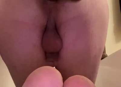 White Slut Fucks Ass with BBC Dildo