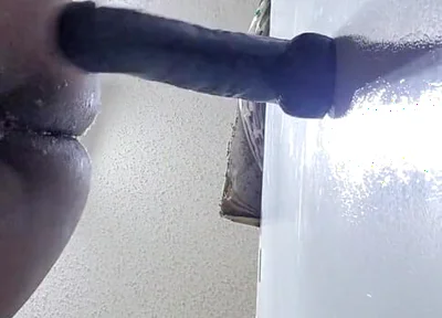 14 Inch Dildo Stretches Me to the Max. It Made Me Piss Cum