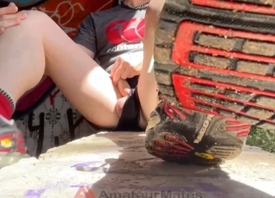 Bored Smooth Pale Boy in Sneakers