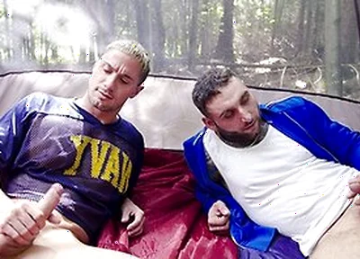 Buddies Tony Dangelo & Skyy Knox Turn Ruined Camping Trip Into Jerk Off Session
