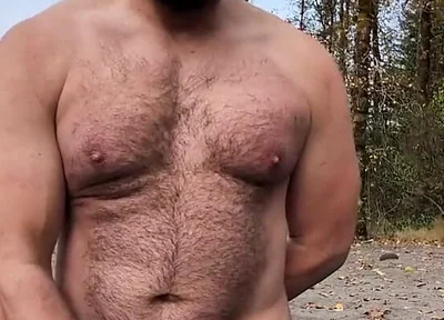 Milking a Load on a Beach in the Woods