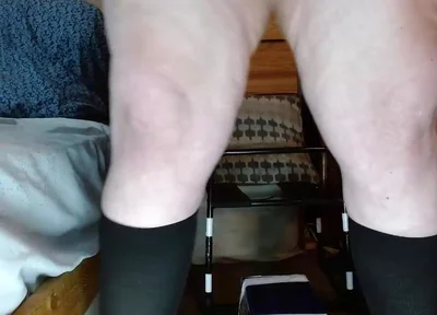 Fat Crossdressing Sissy Gets Naked and Rides Dildo