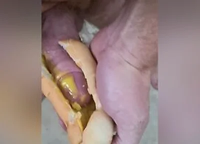 Guy Shoves His Cock Between Two Saucy Buns. Dp Creampie. Asmr. Hotdogs And Mustard