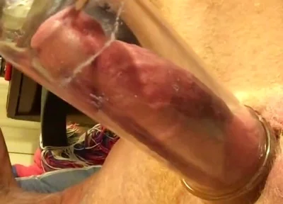 Cock Pumped & Filling the 8 Inch Tube Close up