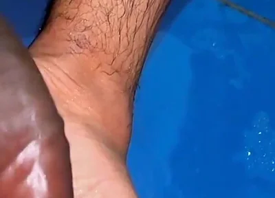 Hairy Curved Cock Cums Twice - Pink Head Foot Play & Massive Cumshots