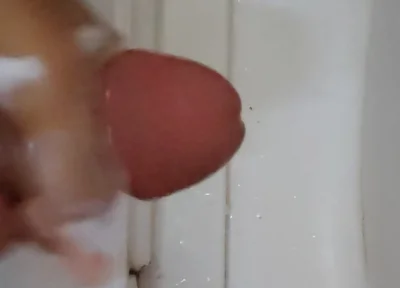 Stroking Dick Using Shampoo and Cum Hard
