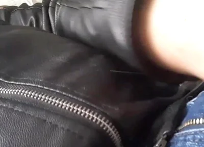 Cumming on a Leather Jacket