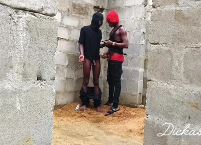 Ebony Slime Waist Got Smashed on the Wall of an Uncompleted Building Doggy