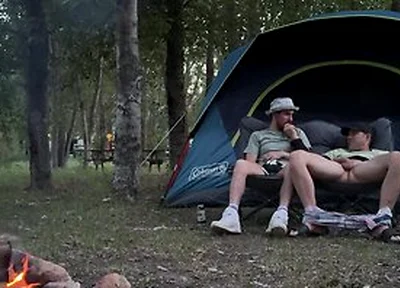 Sucking His Mushroom Head While Camping