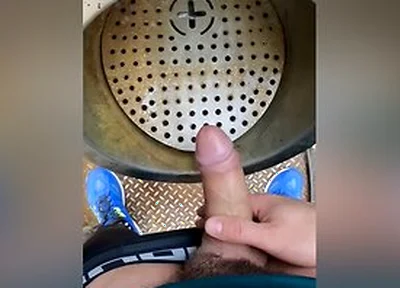 Risky Jerk-off In A Public Urinal In A Dutch Park