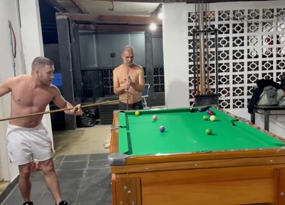 Sr Carmona and Victor Ferraz Playing Naked Billiards