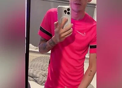 Playing With My Big Dick And Cumming All Over My Mirror