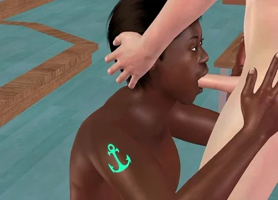 Animated 3D Gay Porn - Black Man Giving Blowjob to White Man in Classroom