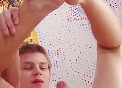 Smooth teen boy Eugene Small wanking that beefy tool
