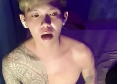Filipino Inked Horny Twink Teasing and Masturbating Until He Cums