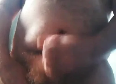 Big British Hairy Daddy Bear Wanking with Cumshot