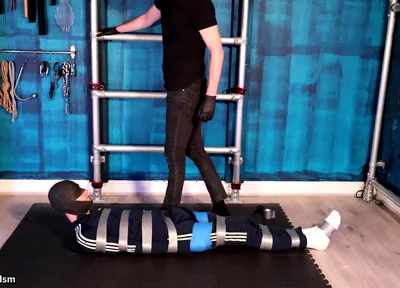 Bound and Struggling in Tape Bondage (4k)