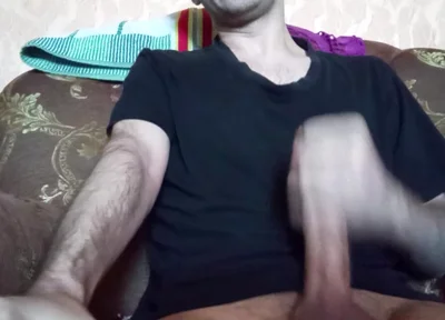 Horny Guy Strocking Big Cock