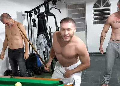 Me, Carmona, Opaido Carmona and Viking De Taubaté Started a Game of Pool Naked