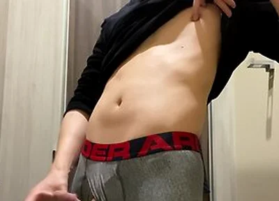 Horny Boy Cant Resist Jerking Off In His New Underwear In Shopping Mall
